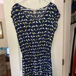 Banana republic dress w/all over bird print NWT